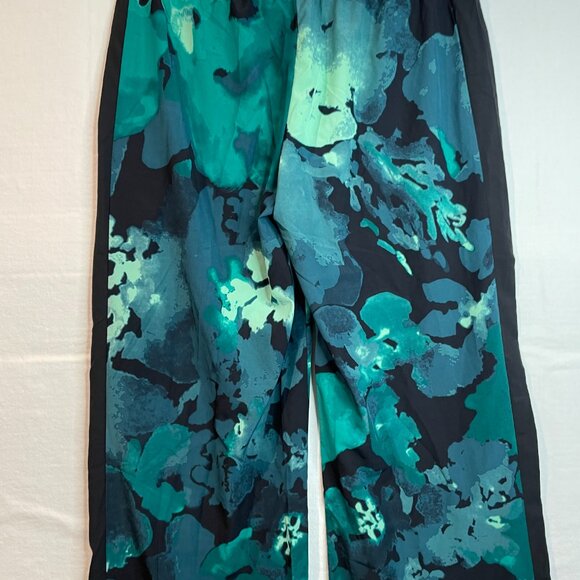 Fabletics Annalies Green Floral Wide Leg Silk Touch Pants Size XS - Picture 12 of 16